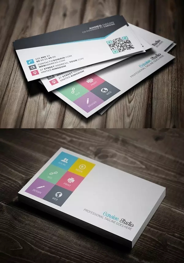 business card，Design，QR code，plane，